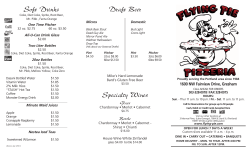 Draft Beer Specialty Wines Soft Drinks