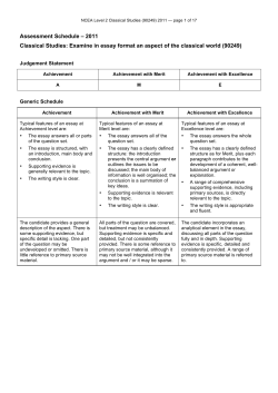 NCEA Level 2 Classical Studies (90249) 2011 Assessment
