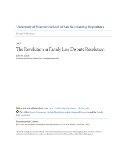 The Revolution in Family Law Dispute Resolution