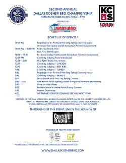 SECOND ANNUAL DALLAS KOSHER BBQ CHAMPIONSHIP