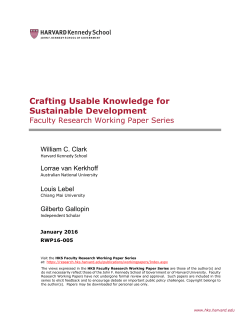 Crafting Usable Knowledge for Sustainable Development