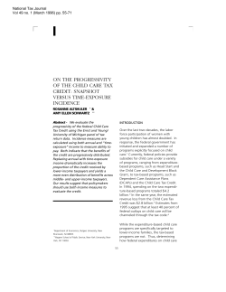 on the progressivity of the child care tax credit