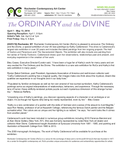 press release - Rochester Contemporary Art Center