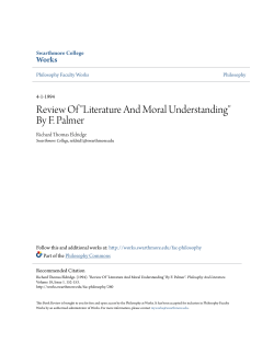 Review Of "Literature And Moral Understanding" By F. Palmer