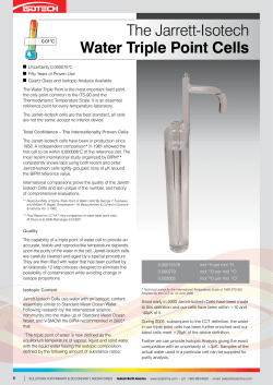 The Jarrett-Isotech Water Triple Point Cells