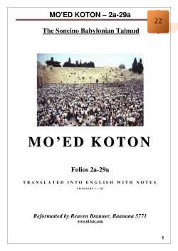 22 - Mo`ed Koton - 2a-29a