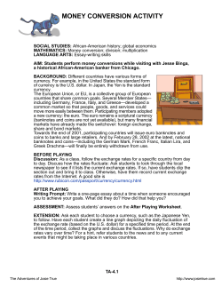 money conversion activity - The Adventures Of Josie True