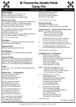 6th March - St Thomas the Apostle Parish, Camp hill