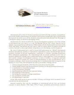 international aid - Dictionnaire encyclop&eacute;dique de l`administration