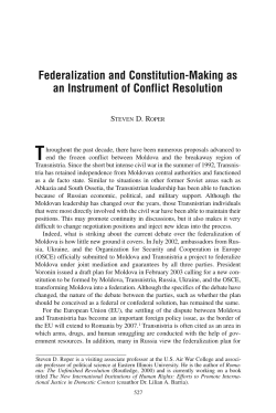Federalization and Constitution-Making as an Instrument of Conflict