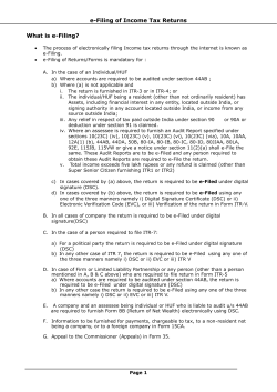 e-Filing of Income Tax Returns What is e