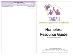 SARAH Homeless Resource Guide