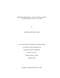 Deepening democracy and cultural context in the Republic of Mali