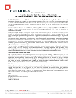 Faronics Security Solutions Named Finalists in Info Security