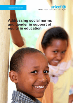 Addressing social norms and gender in support of equity in