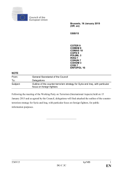 Outline of the counter-terrorism strategy for Syria and Iraq, with