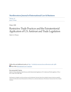 Restrictive Trade Practices and the Extraterritorial Application of U.S.