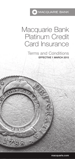 Macquarie Bank Platinum Credit Card Insurance