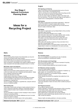 Ideas for a Recycling Project - School