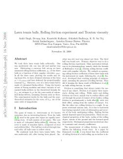 Lawn tennis balls, Rolling friction experiment and Trouton viscosity