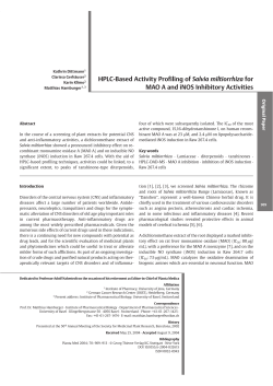 HPLC-Based Activity Profiling of Salvia miltiorrhiza for MAO A and