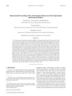 Intraseasonal Forecasting of the Asian Summer Monsoon in Four