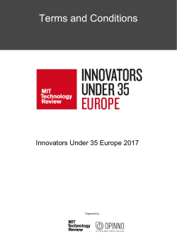 Terms and Conditions - Innovators Under 35