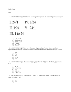 ACTC4MSL5 &ndash; Ratios Proportions and Variations