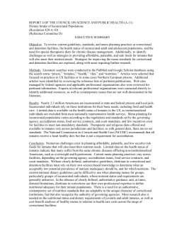 Dietary Intake of Incarcerated Populations