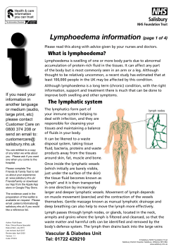 Lymphoedema information (page 1 of 4)