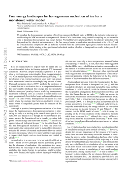 Free energy landscapes for homogeneous