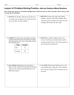 4-5 Add and Subtract Mixed Numbers Problem Solving