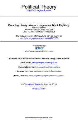 Escaping Liberty: Western Hegemony, Black Fugitivity