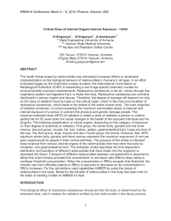 Critical Dose of Internal Organs Internal Exposure