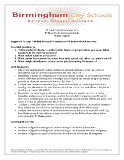 English 10- Weeks 7-8 Curriculum Guide