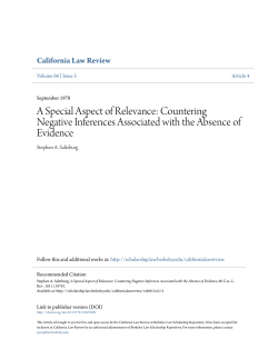 A Special Aspect of Relevance - Berkeley Law Scholarship Repository