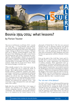 Bosnia 1914-2014: what lessons? - The Institute for European Studies