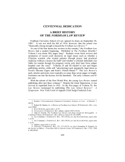 centennial dedication a brief history of the fordham law review