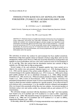 dissolution kinetics of sepiolite from eskisehir (turkey) in hydrochloric