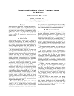 Evaluation and Revision of a Speech Translation