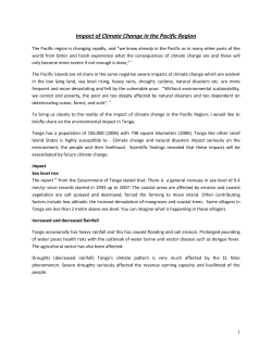 Impact of Climate Change in the Pacific Region