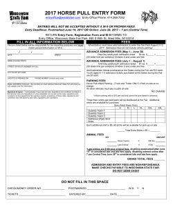 Horse Pull Entry Form - Wisconsin State Fair Park