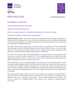 october at the osm - Orchestre Symphonique de Montréal