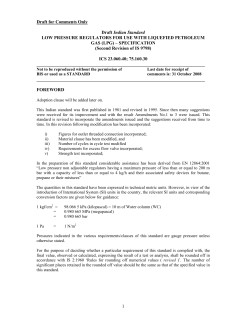 1 Draft for Comments Only Draft Indian Standard LOW PRESSURE