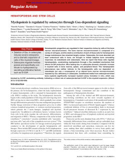 Myelopoiesis is regulated by osteocytes through Gs&alpha;