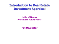 INVESTMENT APPRAISAL