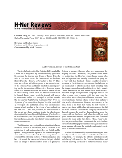 An Eyewitness Account of the Crimean War - H-Net