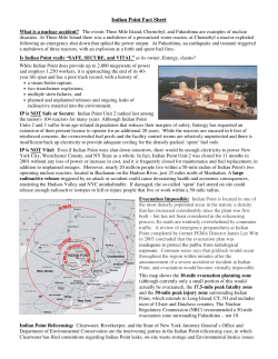 Indian Point Fact Sheet - Hudson River Sloop Clearwater