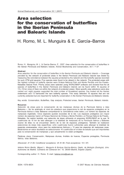 Area selection for the conservation of butterflies in the Iberian