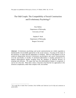 The Odd Couple: The Compatibility of Social Construction and